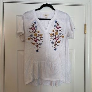Embroidered Peasant Top
